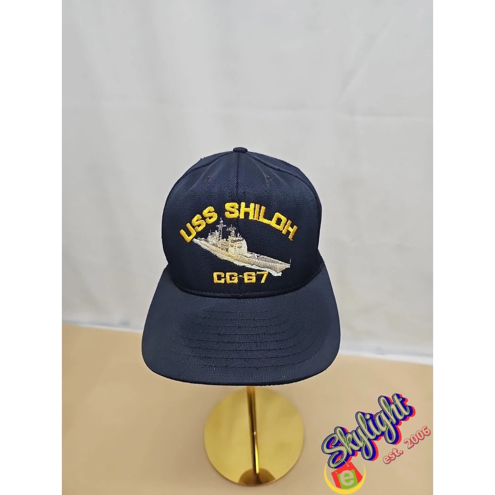 California Headwear Vintage Uss Shiloh Cg-67 Embroidered‎ Baseball Cap Usa Made